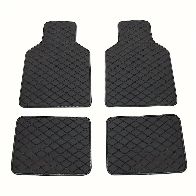 4pcs Universal Car Floor Mats Waterproof Front Rear Full Set Auto Rugs Car Carpet Accessories Interior