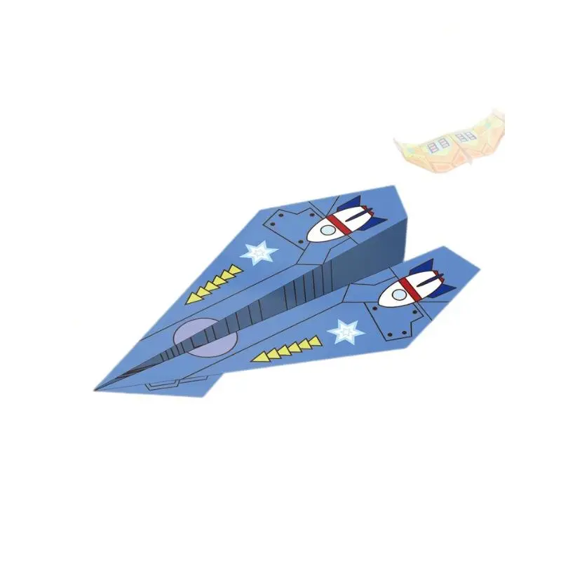 Children's paper airplane origami paper, special paper for handmade origami, easy to fold and fly, boys' toy, 3D airplane, colorful cardstock