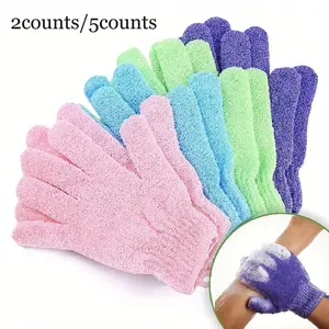 Colorful Exfoliating Gloves Set, Dual-Sided Bathing Gloves, Spa Massage Shower Gloves, Body Scrub Cleaning Accessories, Smooth Skin, Body Scrubber