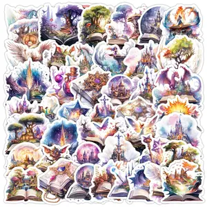 Watercolor Fairy Tale Book Series Sticker, Fantasy Book Sticker, Decorative Sticker for Scrapbook, Journal, Notebook, Laptop, Water Bottle, Car, Funny Stickers, Decal Set, Decal For Cars