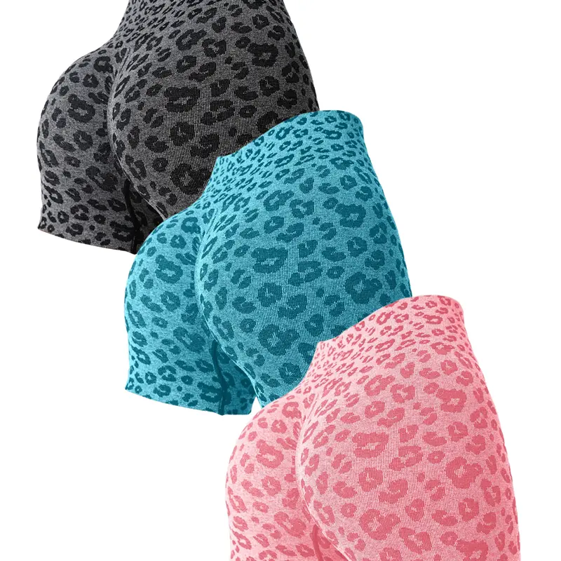 Women's Leopard Print High-Waisted Yoga Shorts, Activewear Shorts, Workout Clothes Women, Slim-Fit Sportswear for All Seasons, Breathable & Comfortable Design