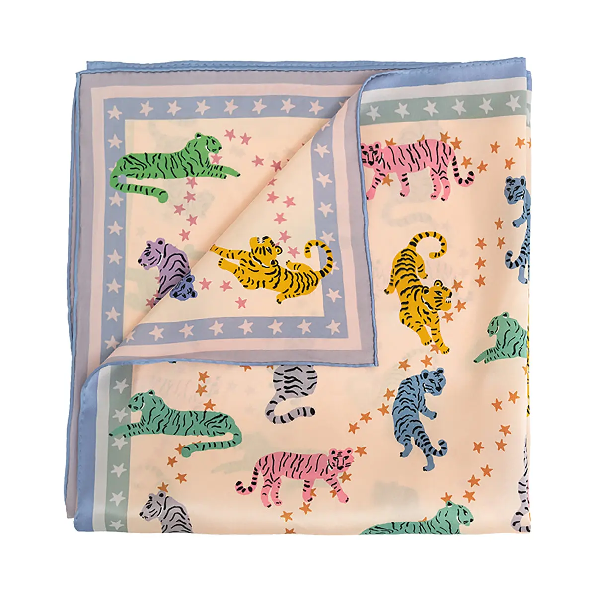 "Neon Tigers" Silk Bandana Scarf "Neon Tigers" Silk Bandana Scarf