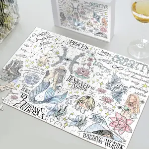 Zodiac Jigsaw Puzzle 30 pieces, 12 Zodiac Merch, Pisces Puzzle, Zodiac Birthday Puzzle, Zodiac Gifts, Astrology Puzzles, Zodiac Whimsical Boho Puzzles