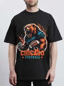 Chicago Bears Graphic T-Shirt, Casual Fit Long Sleeve for Game Day, Unisex Fan Gear for Football Matches