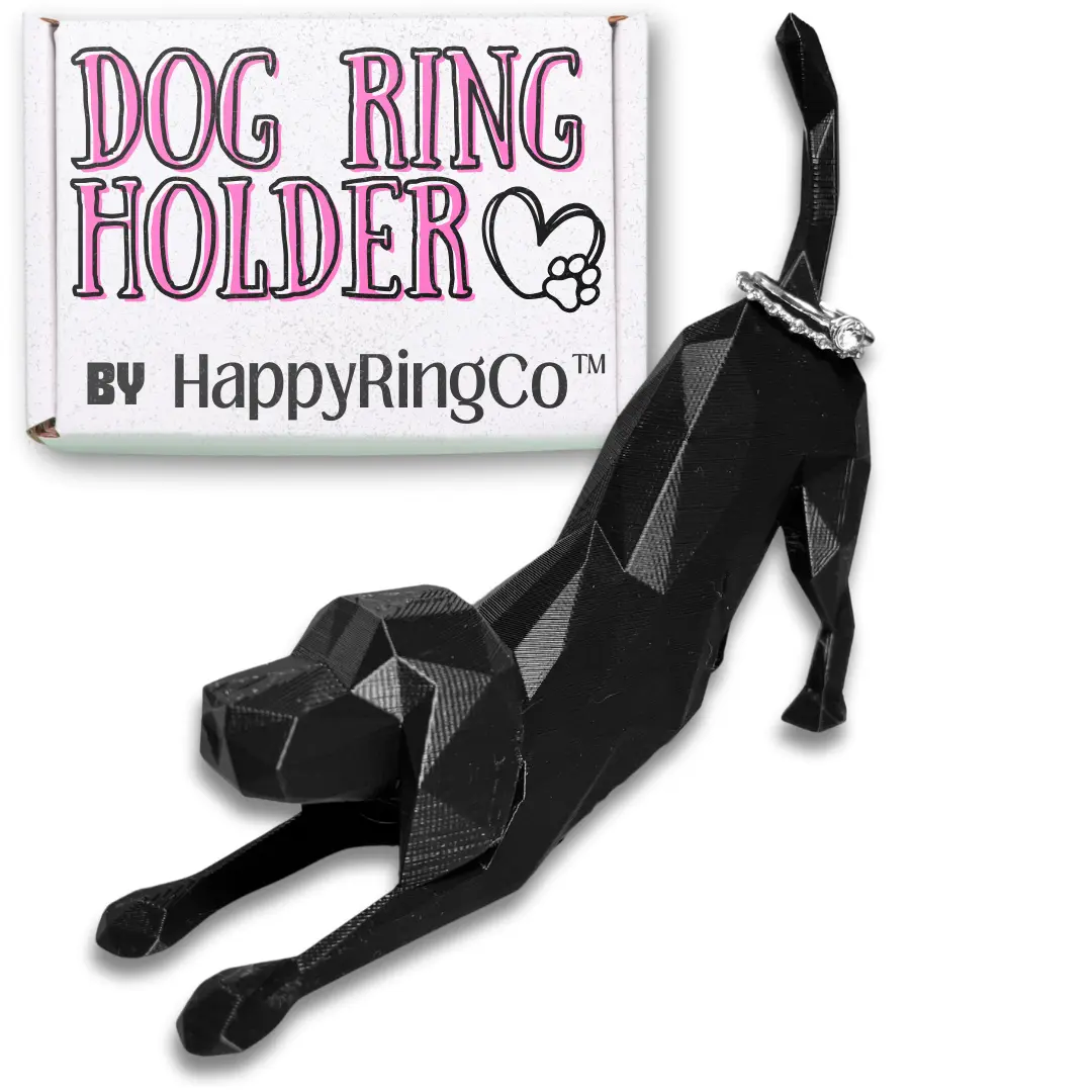 HappyRingCo Dog Ring Holder - Plastic Jewelry Cone with Adorable Dog Design for Organising Rings, Perfect for Engagement Gifts - Organiser