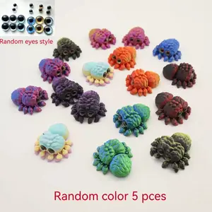 5 counts Cute Multicolor Spider Decor, Daytime Home &Office Decoration, Artistic Animal Tank Ornament,Durable Plastic Video Game Theme, Collectible Figurine