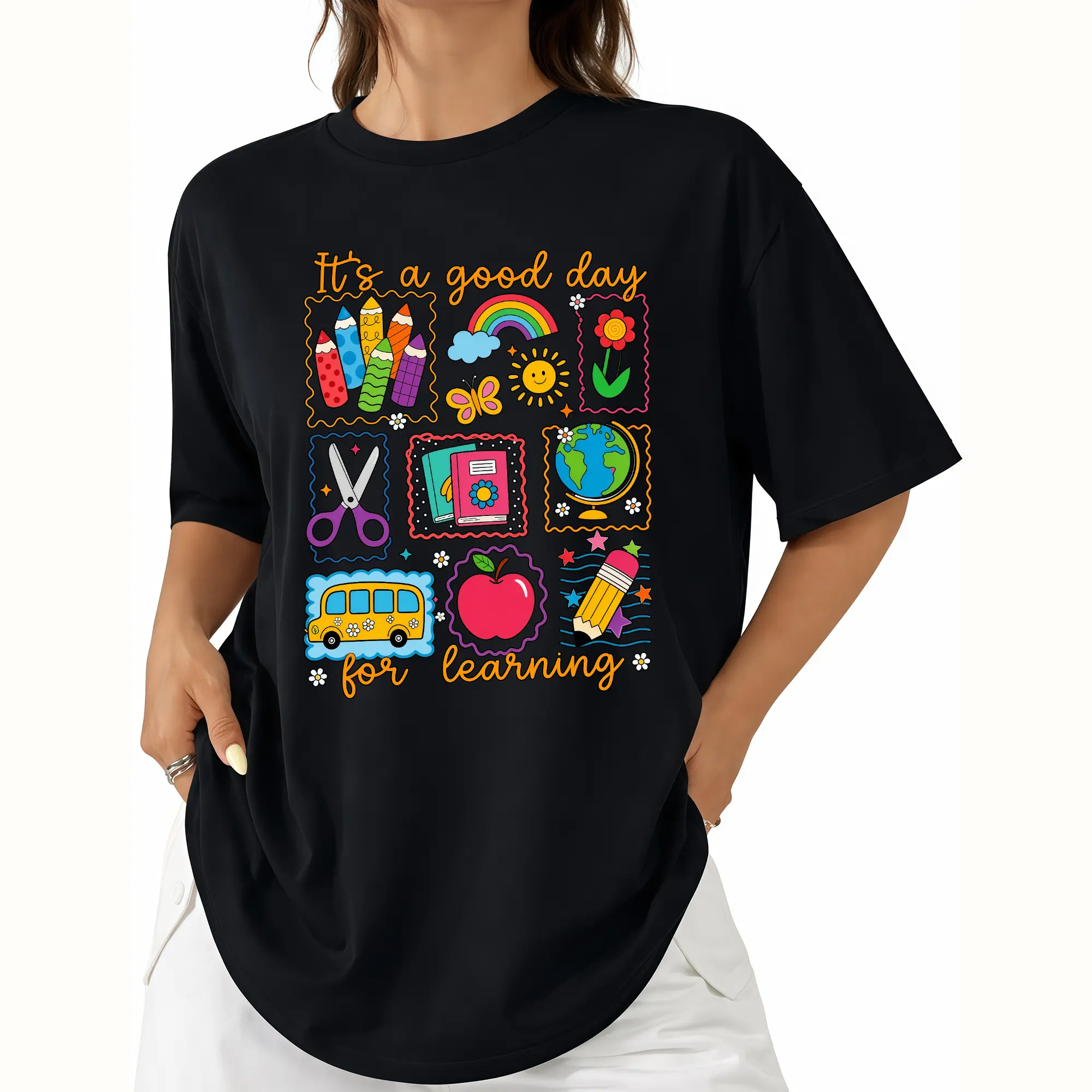 Teacher Life Shirt, It's a Good Day for Learning, Be Kind Shirt, Back to School Shirt, Team Elementary T-Shirt School Top Womenswear Tshirt
