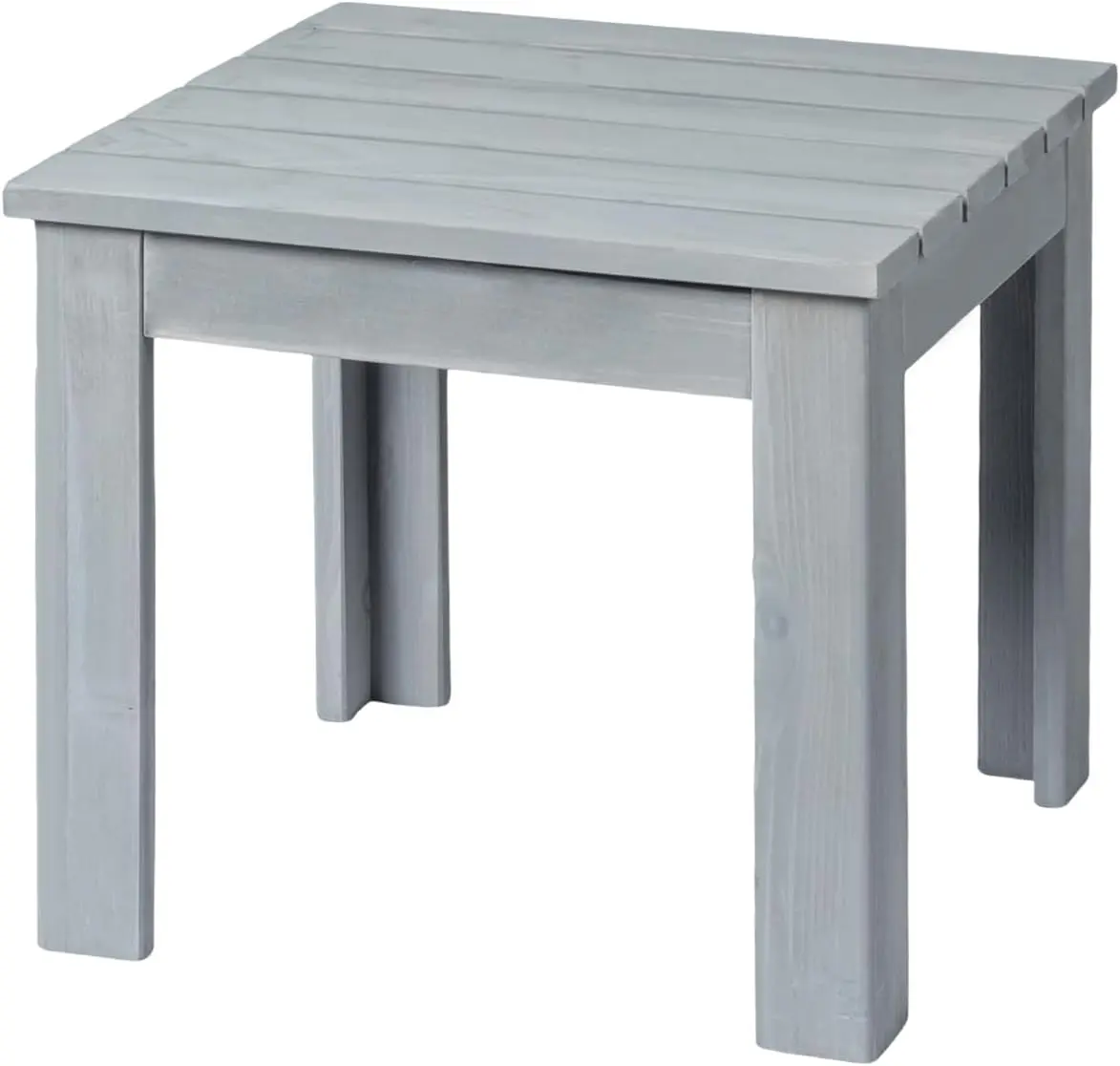Outdoor Wooden Side Table, Square Patio Side Table, Small Outdoor Table for Patio, Backyard, Garden, Poolside, Balcony, Adirondack Conversation End Table (Grey)