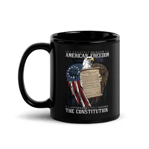 Red Carbon Onyx American Flag Mug .Gift Mug For Relatives And Friends On Holidays And Birthdays.