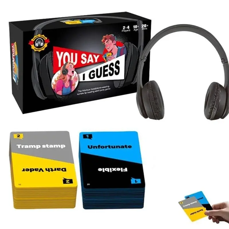 Lip Reading Party Game for Adults - 100 Phrase Challenge Card Game for Family & Friends, Tabletop Entertainment for Game Nights, Tabletop Games