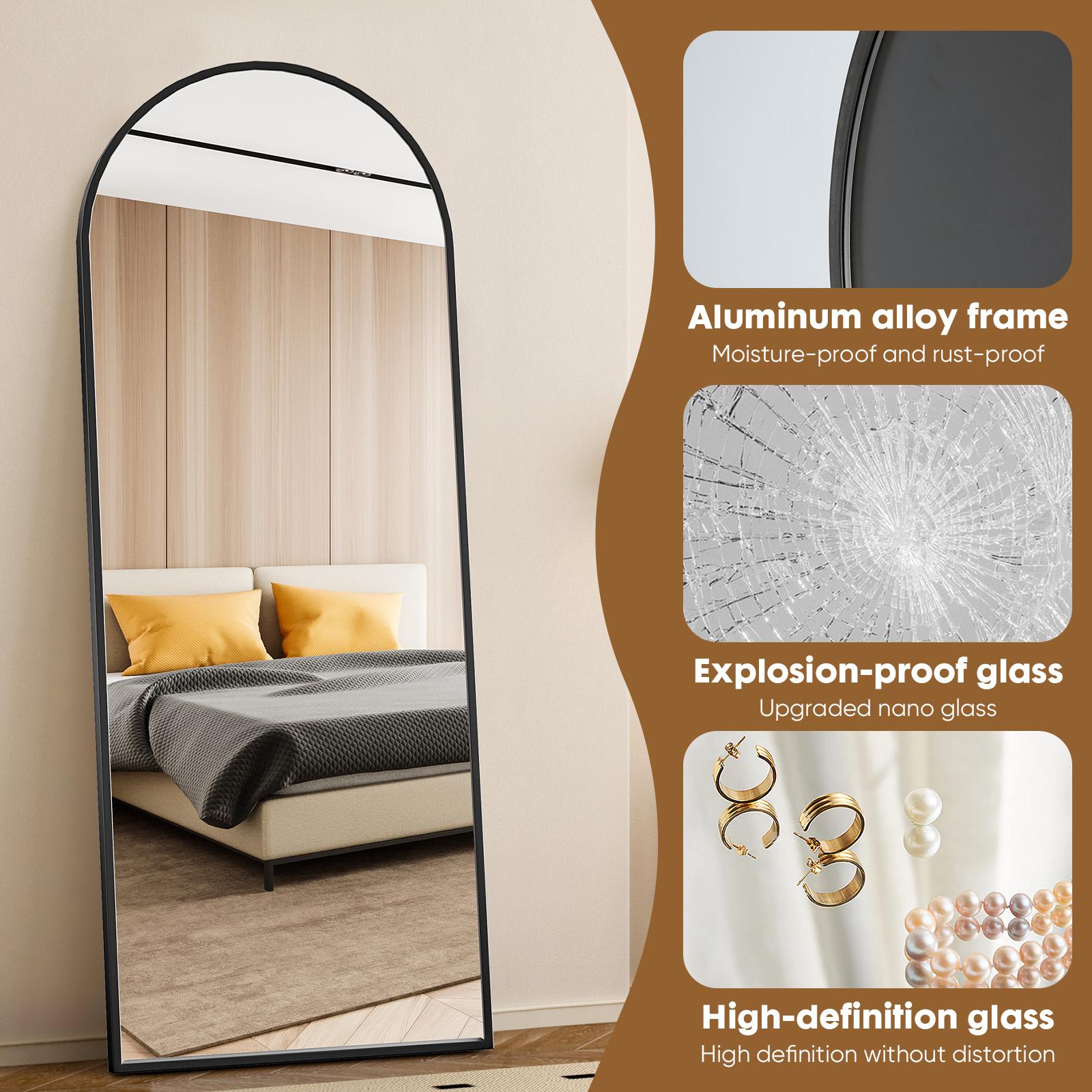 71"x26" Full Length Mirror Extra LargeMirror Full Length 71"x26" Full Body Floor Mirror with Stand, Shatterproof Glass, Aluminum Alloy Frame, Free Standing Wall Mounted or Leaning Arched Mirrors for Bedroom Living Room Entryway 71"x26" Full Length Mirror Extra LargeMirror Full Length 71"x26" Full Body Floor Mirror with Stand, Shatterproof Glass, Aluminum Alloy Frame, Free Standing Wall Mounted or Leaning Arched Mirrors for Bedroom Living Room Entryway