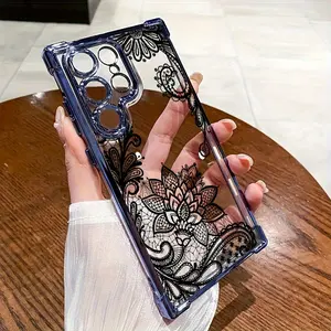 Phone Case - Phone Case - Creative Lace Pattern Texture Four-Corner Anti-Fall New Phone Case for Galaxy S20/S20+/S20 FE/S20 Ultra/S21 5G/S21 FE 5G/S21 Ultra 5G/S22 5G/S22+ 5G/S22 Ultra 5G/S23/S23 Ultra/S24/S24 Plus/S24 Ultra/S24 FE/S25/S25 Plus/S25