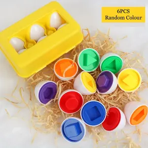 Educational Color & Shape Recognition Puzzle Shape Sorter, 12 Easter Eggs Toy, Ideal for Early Education and Travel Fun