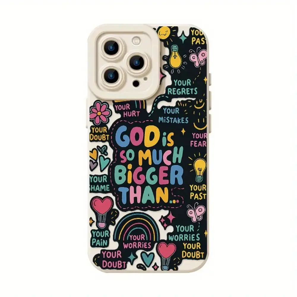 TPU Silicone Phone Case with Inspirational Quotes 2D Printing for iPhone 17 Pro Max,16,16e,15,14 Plus,13,12 Mini,11,Air,X,XS,XR - Straight Edge, Drop-Resistant, Rugged, Durable Protection, Mobile Phone Accessory, Gift Cover Shell