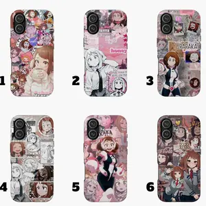 Uraraka Ochaco Phone Case Compatible for iPhone 17 16 15 14 13 12 11 Pro Max and Samsung S25 Ultra S24 FE S23 A55 A35 A15 Glossy Durable Protective Cover Featuring Gravity Hero Artwork Perfect for My Hero Academia Fans and Anime Collectors