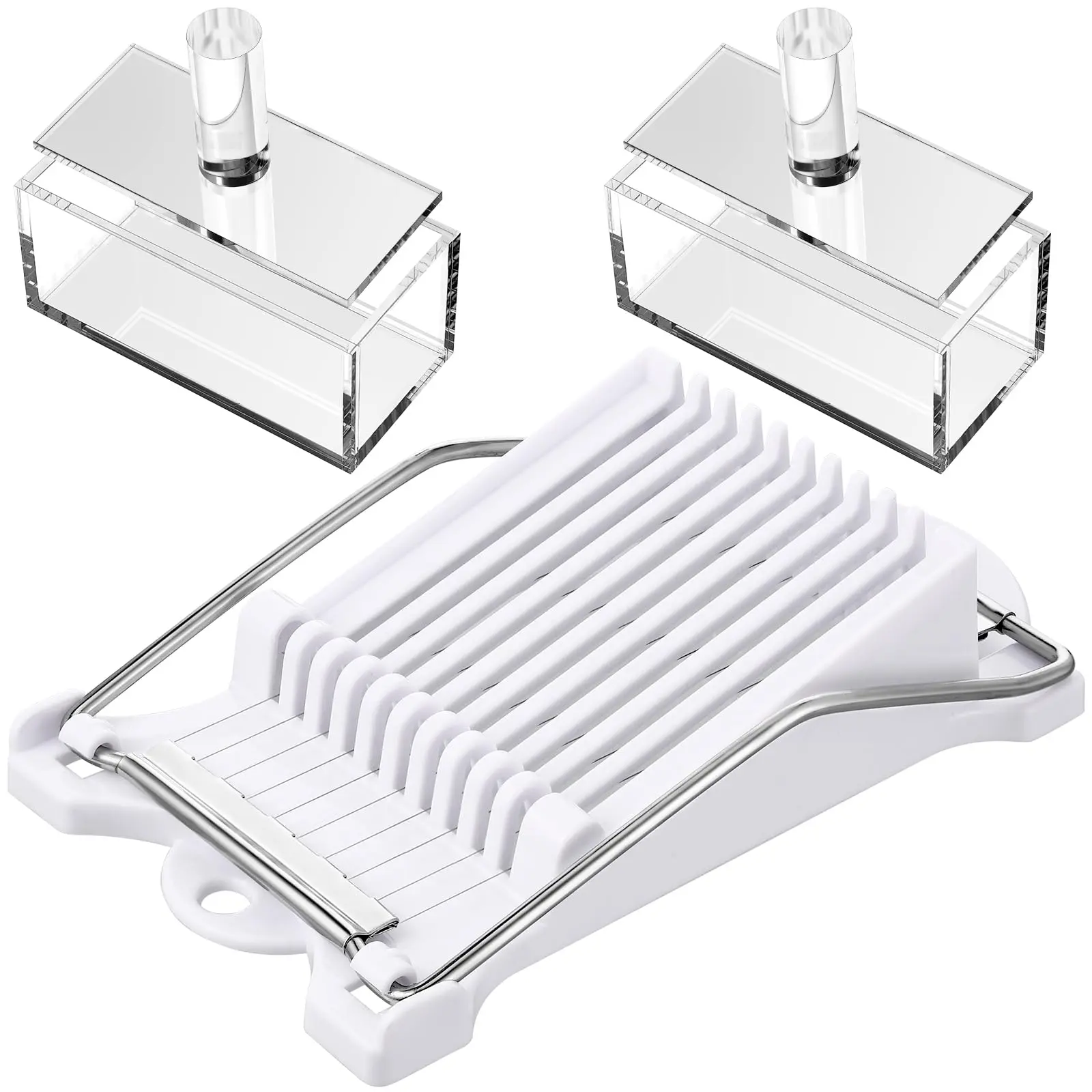 Musubi Maker Kit 2 Mold And 1 Luncheon Meat Slicer Stainless Steel Wires Non Stick Press Bpa Free Sushi Making Onigiri