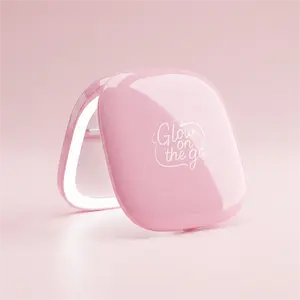 RAMUSO Lilac Mirror with LED Light – Open-to-Light, 3 Color Lighting (Cool/Warm/Natural), Adjustable Brightness with Memory, Portable Travel Compact Mirror for Everyday Carry & Valentine's Gift Makeup Mirror