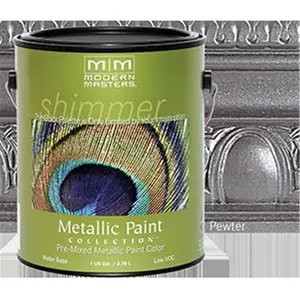 MODERN MASTERS ME209 1 Gallon Pewter Metallic Paint - Semi Opaque