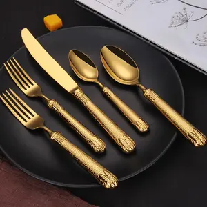 ELiTA ESSENTIALS 20-Piece Gold-Plated Silverware Set, 18/10 Stainless Steel Flatware, Cutlery, and Tableware. Serving 4.