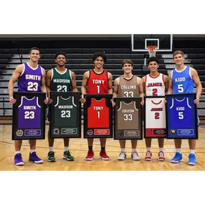 Basketball jersey framed picture frame Senior Night Gift Idea High School Collage Football Baseball Soccer