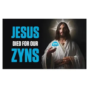 Jesuse Died for Our Zynss 3*5Ft Flag Funny Tapestry for Wall Hanging Man Cave College Bedroom Room Dorm Decoration Banner With 4 Brass Grommets
