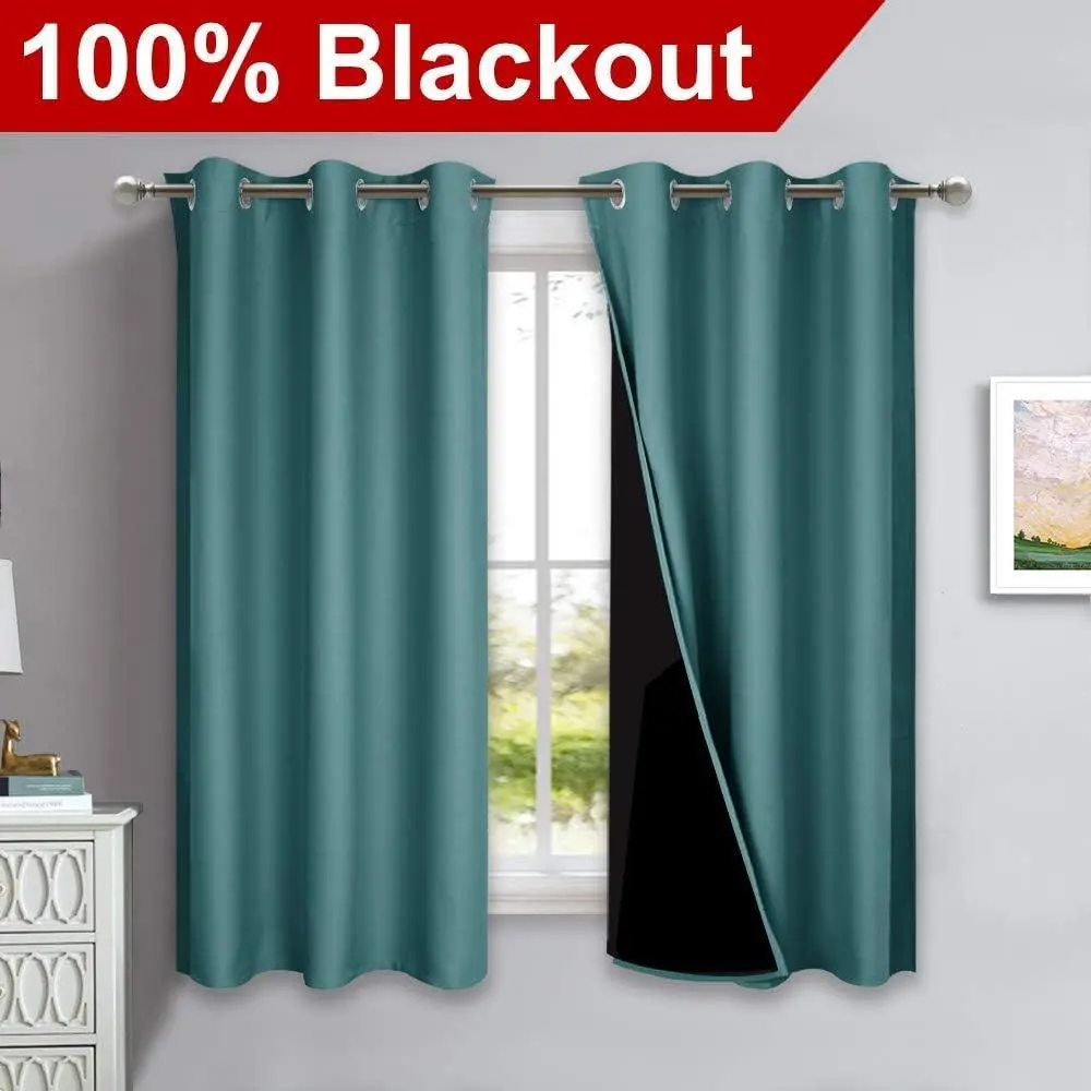 NICETOWN 2-Panel 2-Layer Lined Heavy Curtain Blackout Covers, Thermal Insulated Energy Efficient Window Drapes for Bedroom NICETOWN 2-Panel 2-Layer Lined Heavy Curtain Blackout Covers, Thermal Insulated Energy Efficient Window Drapes for Bedroom