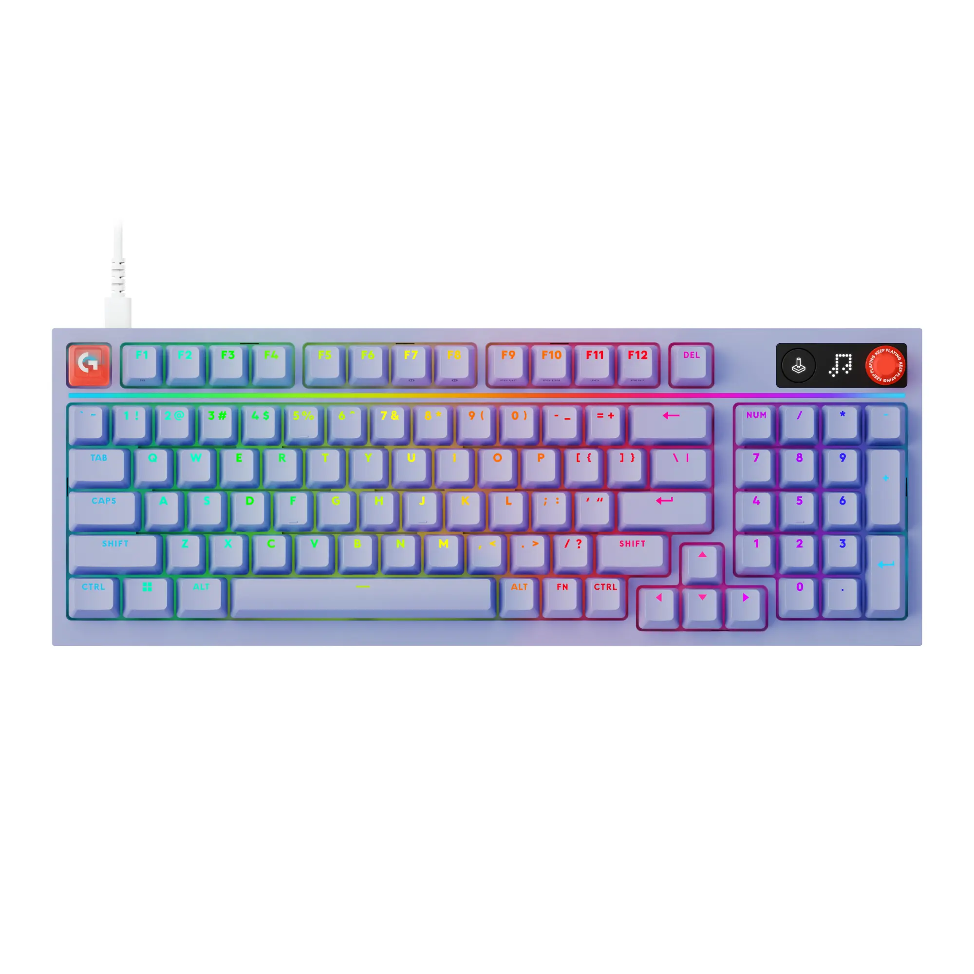 Logitech G316 X 98 Gaming Keyboard, 8 kHz Report Rate, Hot-Swappable Tactile Switches, Gasket Structure, LED Dot Matrix Display & Dial, Double Shot PBT Keycaps, USB-C, RGB LIGHTSYNC, for PC - Lilac