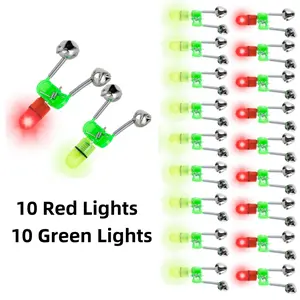 20Pcs LED Night Fishing Rod Bait Alarm Bell with Dual Ring Bells Fishing Indicator Fish Bait Alarm Portable Fishing Accessories Bait Alarm Bell Rod Clip Tip for Fishing(10 Red 10 Green) - Home Improvement.