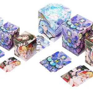 Anime Card Storage Box with Divider Labrynth Plastic Portable Card Case Hold 100+ Cards Trading Card Deck Box for MTG/YGO/PKM
