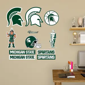 Michigan State Spartans - RealBig Logo Assortment Collection - Official NCAA - Reusable Vinyl Wall Decals