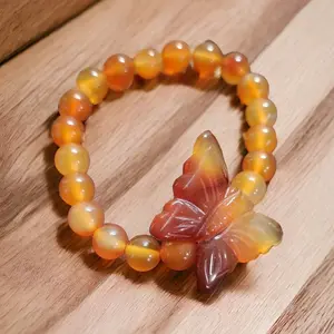 Carnelian Butterfly beaded bracelet