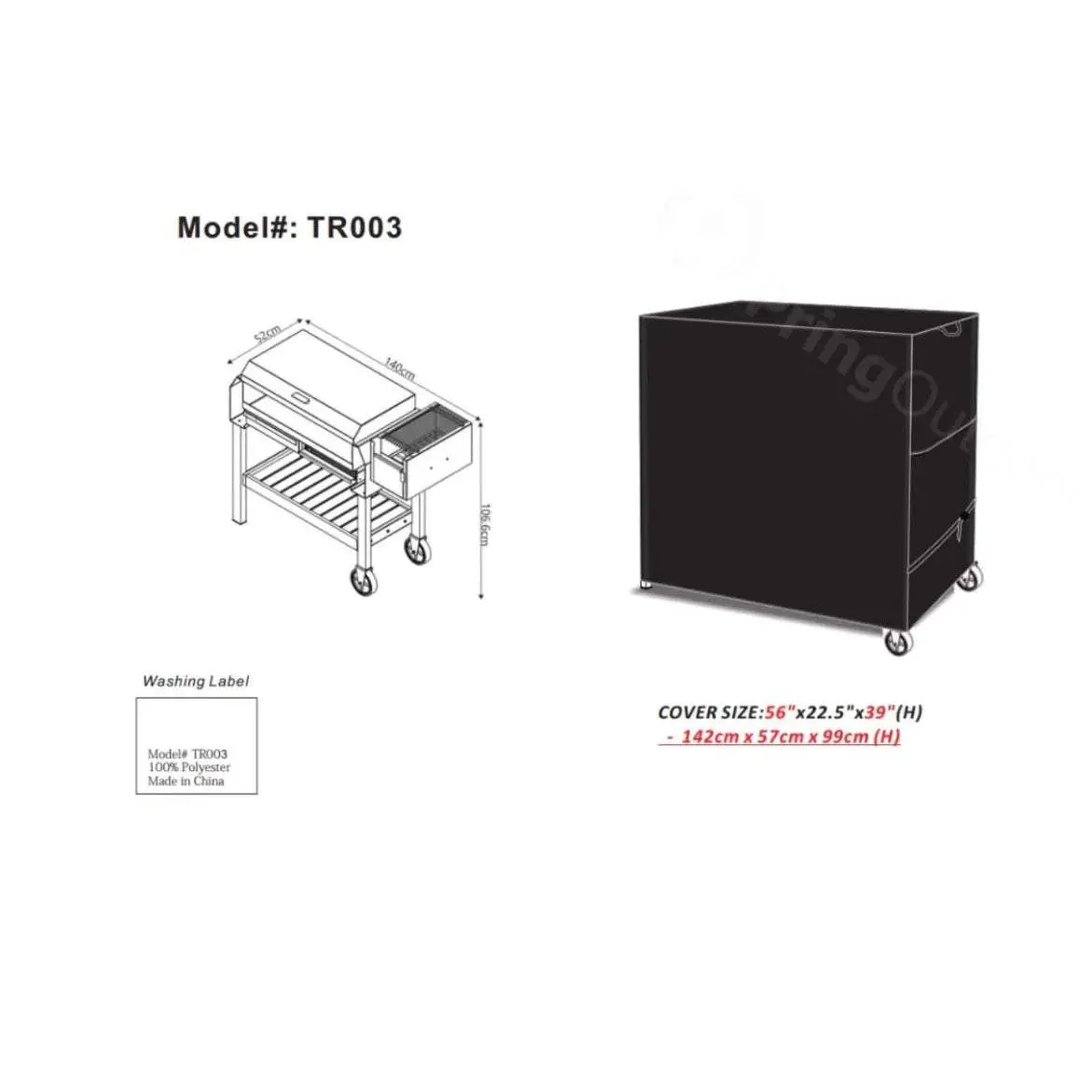 Tailored Protection for Your Pampeana Grill - Custom Black Grill Cover 🌧️🛡️ Waterproof