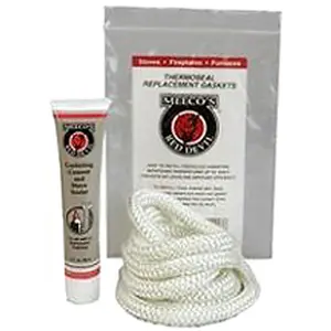 212 MAIN 0.37x6ft Round Shape Fiberglass Heat Resistant High Temp Replacement Stove & Fireplace Gasket with Cement