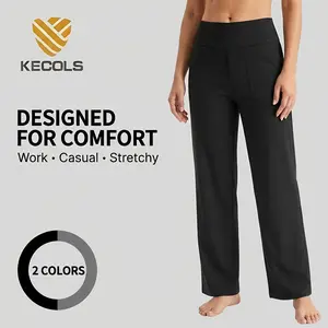 High-Waist Yoga Pants Women Wide Leg Pants with Two Pockets  High Stretch Casual Pants Comfy Workout Trousers SpringStatements