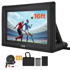 fathersdaygift VEVOR 16FT Inflatable Projector Screen, Inflatable Movie Screen Outdoor with 250W Air Blower Projector Screen Oxford Fabric Material Blow Up Screen for Outdoor Backyard, Home Theater, Theme Party