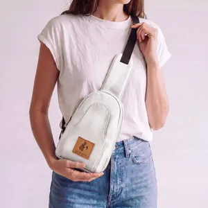 Men's Small Plain Waterproof Vegan Leather Crossbody Sling Bag, Adjustable Strap | Buru