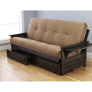 212 MAIN Kodiak Phoenix Frame Suede Peat Fabric Sofa Couch - Tan Upholstered Soft Couch with Storage Drawers