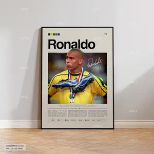 Ronaldo Luís Nazário Poster, The Phenomenon Wall Art, Framed Ronaldo Print, Brazil Team Decor, Football Fan Gift Idea, Soccer Print
