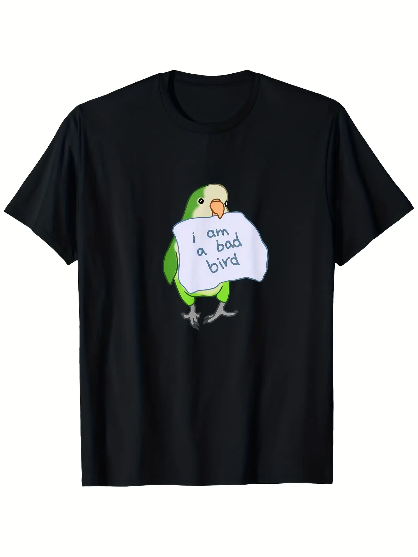 [Funny Bird T-Shirt] Funny Quaker Parrot Green Mon unisex soft cotton short sleeve t shirt, vintage graphic casual tee for men women teens, perfect birthday holiday gift for camping travel gym daily street  wear
