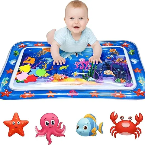 Inflatable Tummy Time Mat Premium Baby Water Play Mat for Infants and Toddlers Baby Toys for 3 to 24 Months, Strengthen Your Baby's Muscles, Portable