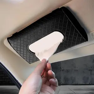 Car Visor Tissue Holder Leather Organizer Mask Dispenser Universal Sun Visor Storage Box for Car Accessories Interior