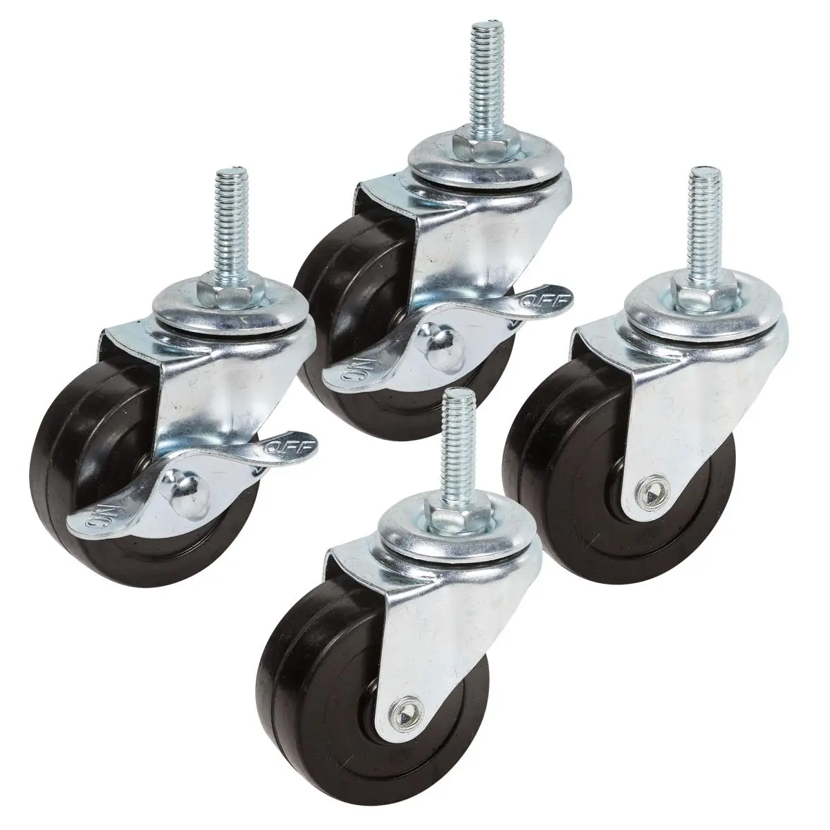 Econoco  2 in. Industrial Rubber Casters - Set of 4