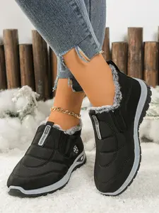 Women's Fleece Lined Thickened Big Size Cotton Shoes Comfortable Warm Short Boots Fashion Lightweight Snow Boots Winter Warm Shoes
