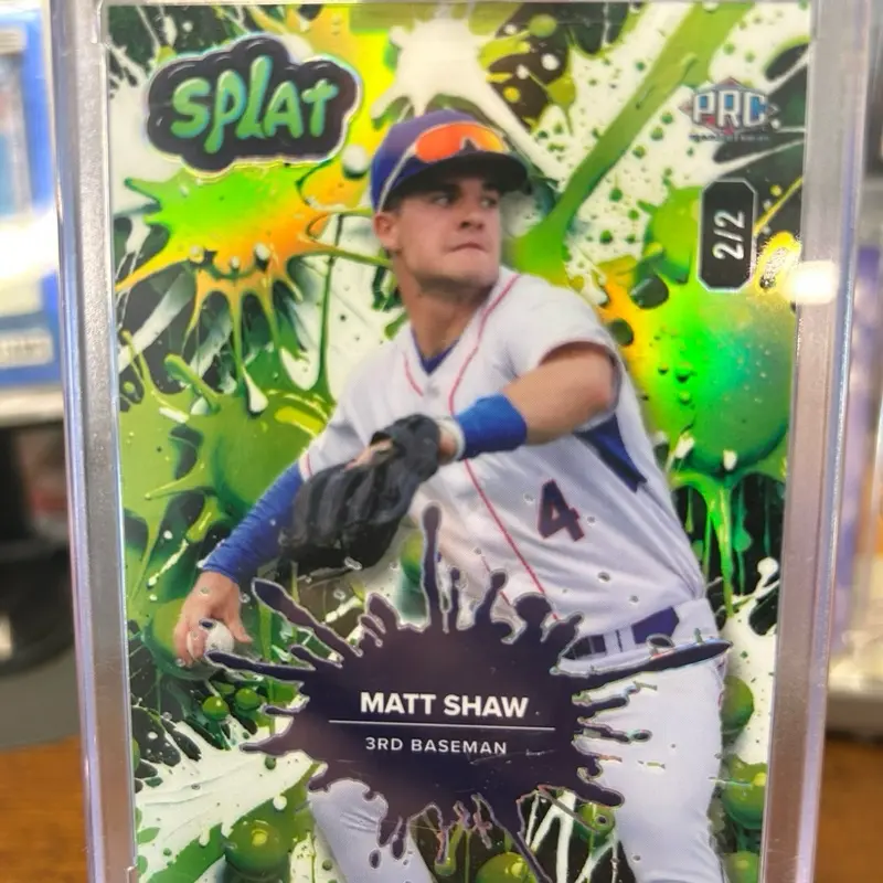 Splat Baseball Card Matt Shaw 3rd Baseman 2/2 Limited Edition Sports Trading Card