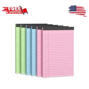 Note Pads 5x8, Narrow Ruled Legal Pad, 30 Sheet/Notepad, 6 Pack Multicolor