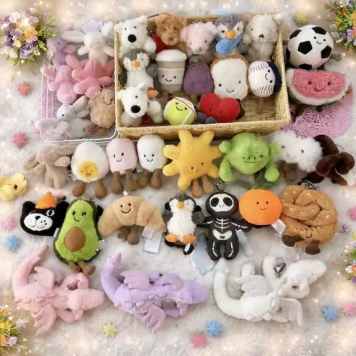 Jellycat Mini Plush Keychain – Cute Kawaii Plush Bag Charm, Aesthetic Gift for Her & Everyday Carry