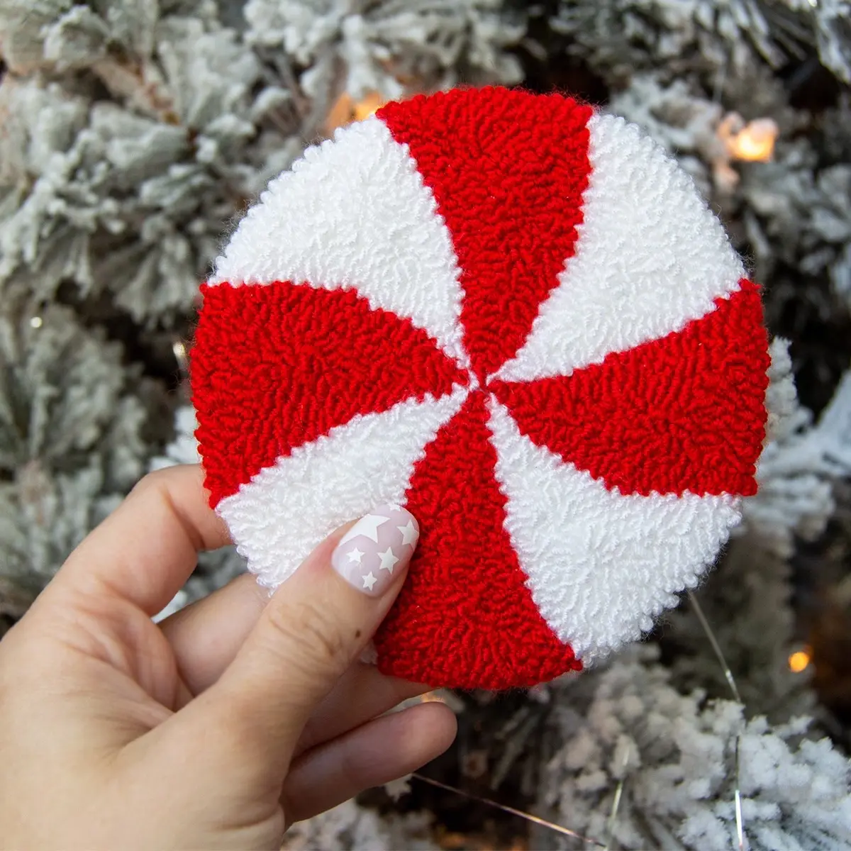 Peppermint Punch Needle Coaster