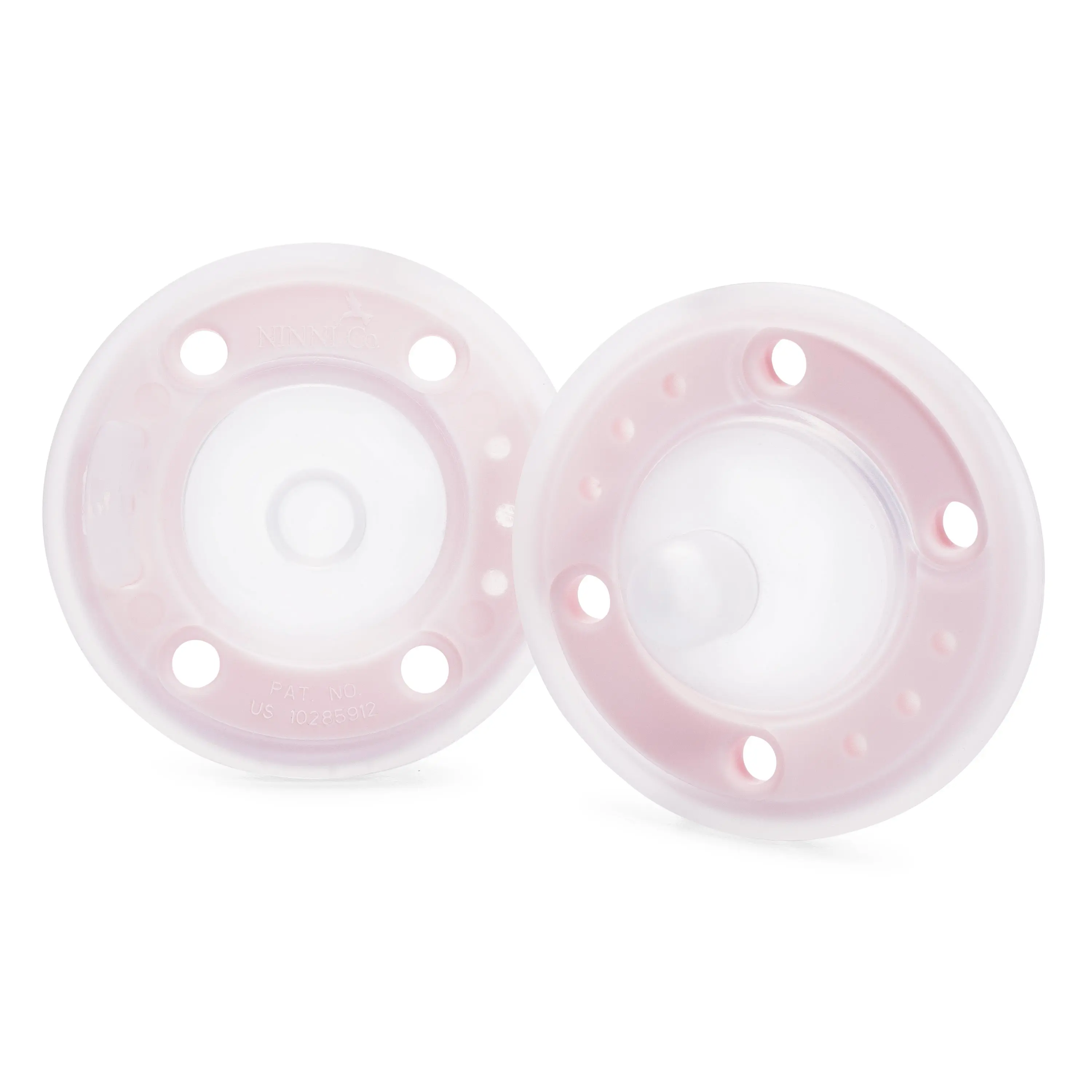 Ninni Co Pacifier Petal Pink 2 Pack Soft Soothing Silicone Orthodontic Pacifiers for Breastfed Babies BPA Free 0-24 months