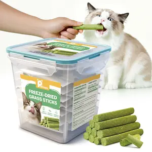8.46oz Cat Grass Stick Freeze-dried Cat Snack - Hairball Teeth Stick - Gentle Hair Removal And Teeth Cleaning Chew Sticks, Triple Moisture Protection Cat Snacks