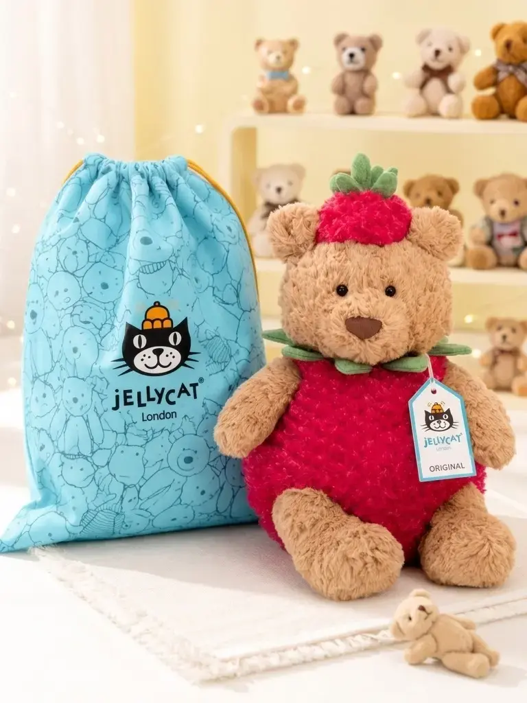 Meet Your New Sleep Buddy: This Strawberry Bear Plush is Perfect for Cozy Nights